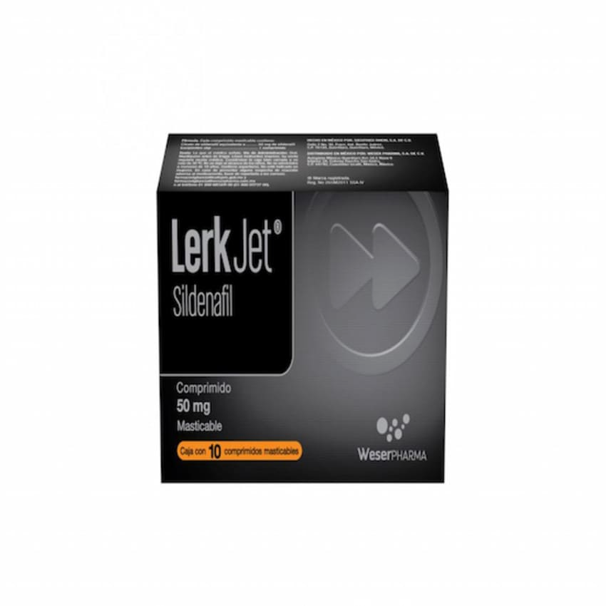 Lerk Jet Sildenafilo Comprimido 50mg Masticable Caja c/10