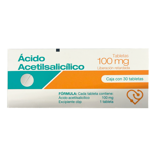 ACIDO ACETILSALICILICO 100 MG TABLETAS  C/30
